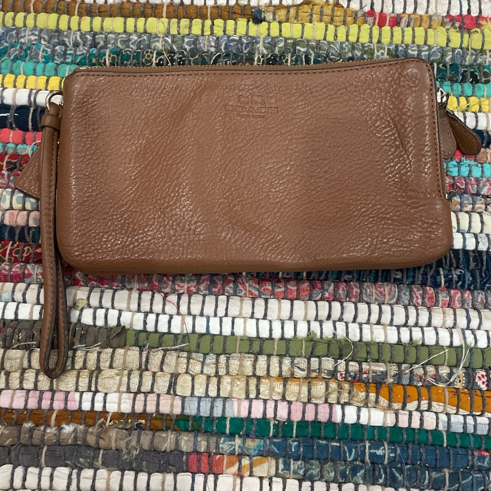Coach Tan Leather Wristlet